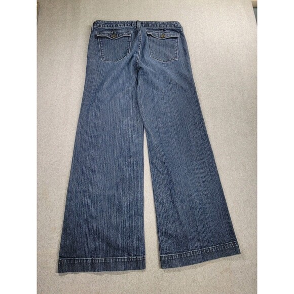 Banana Republic Trouser Jeans Womens 14 35x31 Wide Blue Stretch High Boho Y2K - Picture 14 of 15
